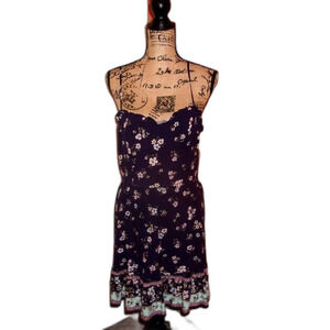 Bebop Navy/Aqua XL Floral Print Dress NWT